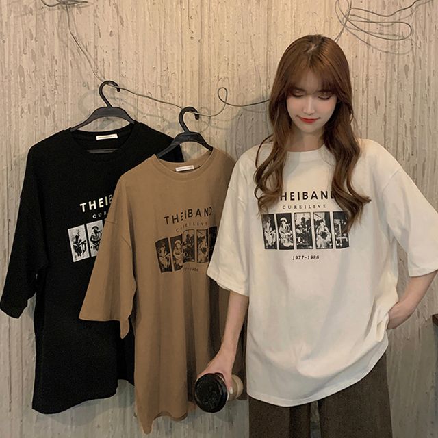 영문 레터링 프린팅 반팔 티셔츠 URD-507