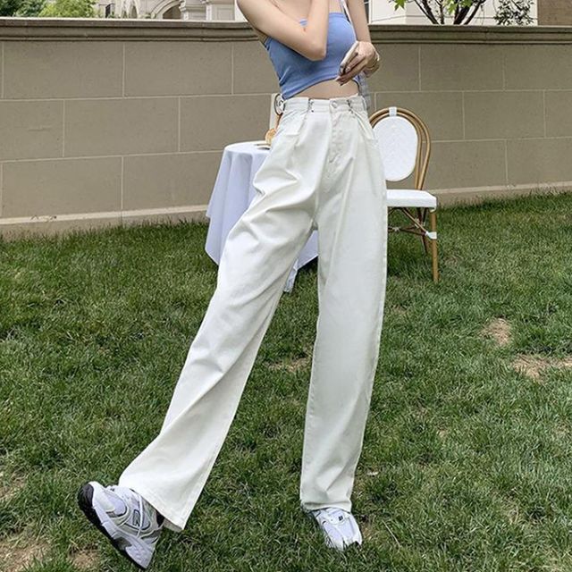 루즈핏 허리조절 배기 팬츠 하이웨스트 통바지 와이드