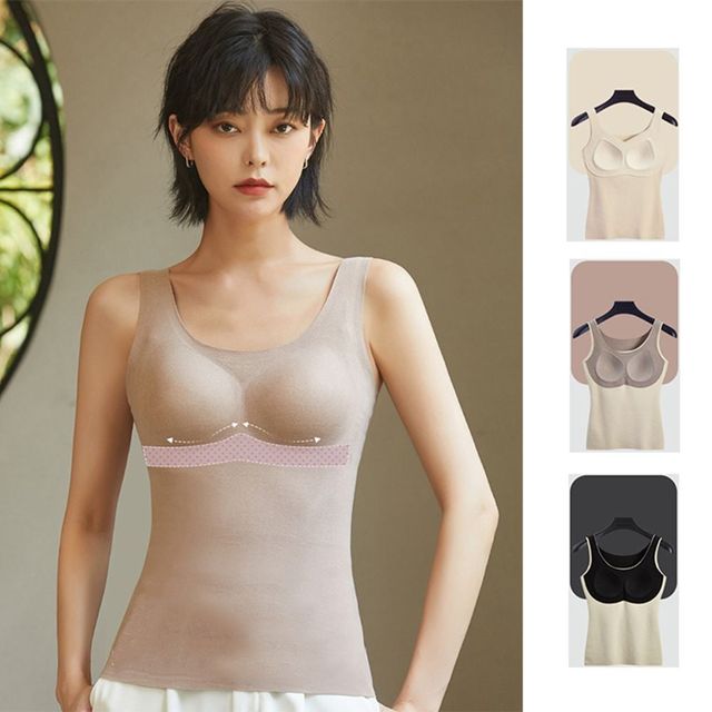 키밍 부드러운 기모 나시 브라 캡 겨울용 여성 속옷