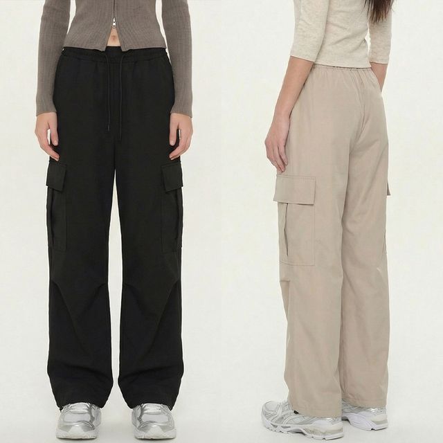 바스락 투웨이 스트링 카고 밴딩팬츠 JEB-1006425