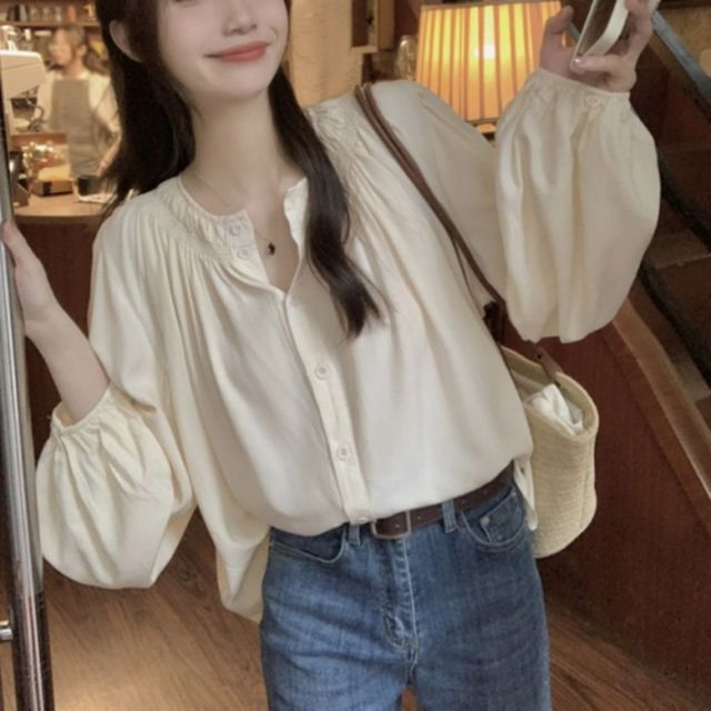 베이직 오버핏 찰랑 블라우스 SNY-1004956