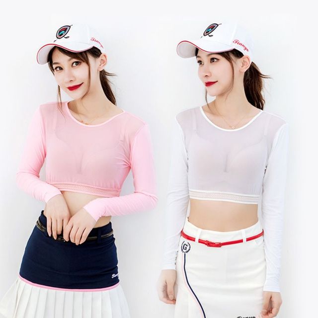 키밍 여성 통풍 긴팔 골프 쿨티셔츠 매쉬 이너웨어