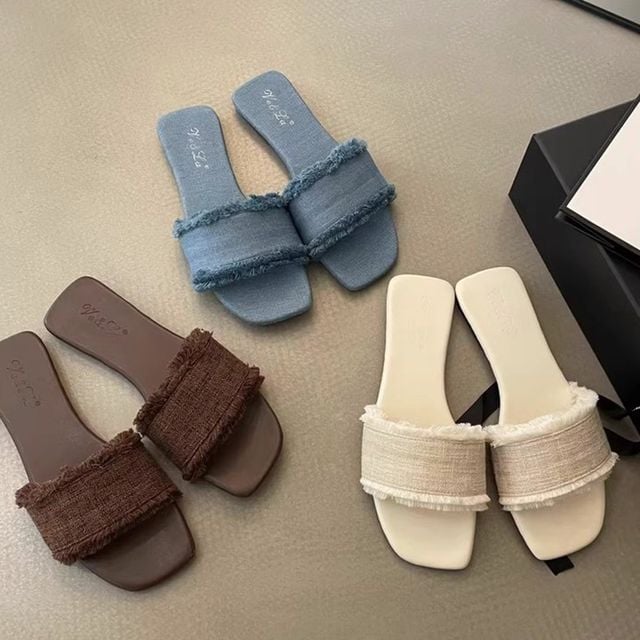 여성 트위드 스트랩 슬리퍼 OSM-1007048