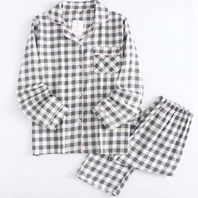 커플 체크 잠옷 세트 남여 홈웨어 파자마