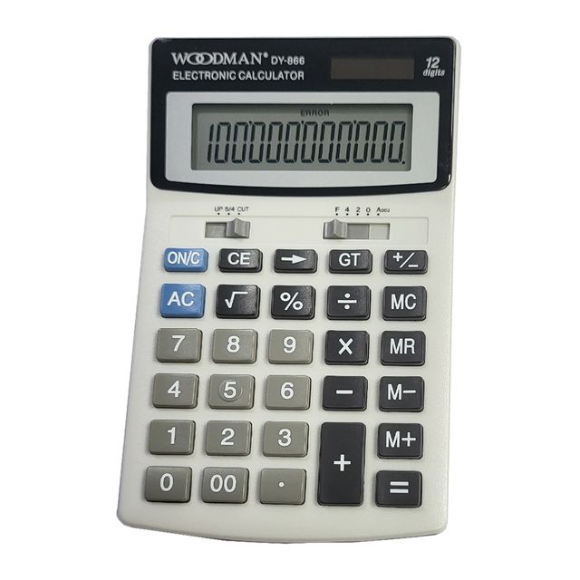 우드맨866 중형 일반 전자계산기 태양광