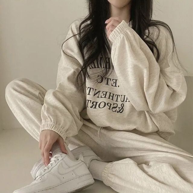 기모 조거 밴딩 팬츠 맨투맨 투피스 트레이닝 세트