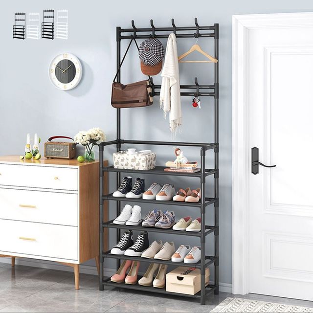 키밍 다용도 조립식 스탠드 행거 옷걸이 신발장 코너 수납정리