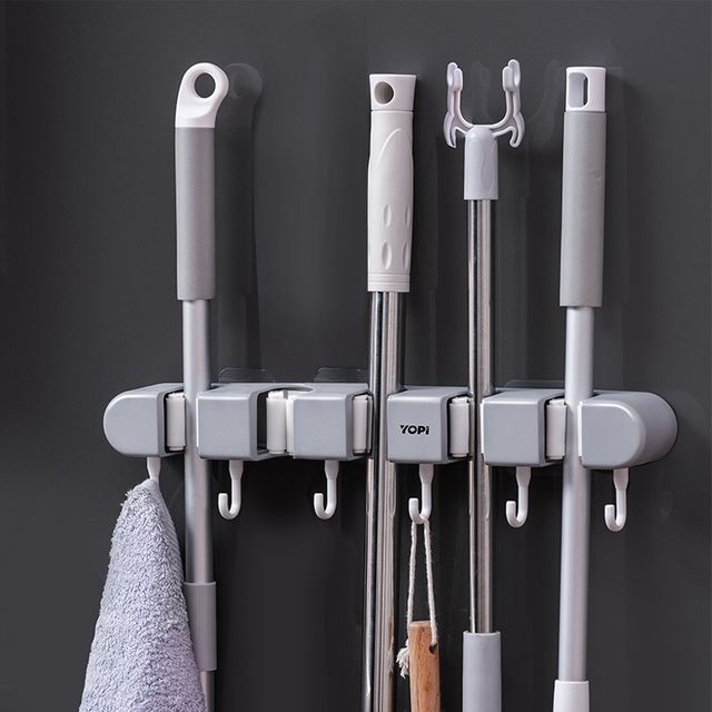 장만 청소도구 욕실용품 밀대 거치대 3구 5구 택일 걸이대 빗자루 수건걸이대