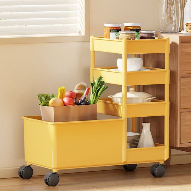 주방 정리 트롤리 수납선반 작업대 이동식 리빙박스