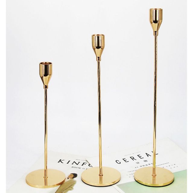 메탈 라운드 촛대 세트 인테리어 소품 3종