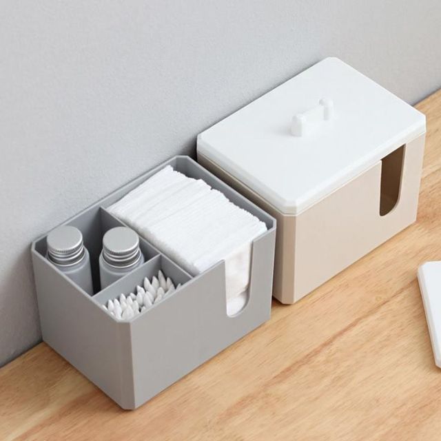 키밍 면봉 화장솜 수납 케이스 메이크업 소품 정리함