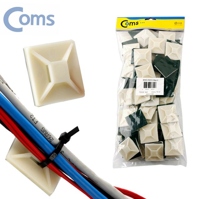 십자 케이블타이연결 전선 마운트 4cm 대형 100개