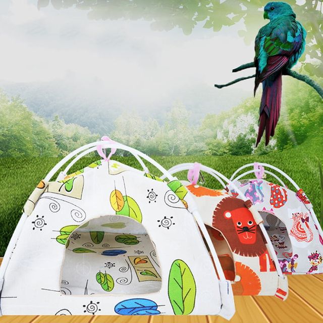 앵무새 텐트 새장 둥지 소동물 은신처 침대 새집 소형