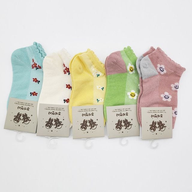 아동양말 꽃밭 5켤레묶음 ELY-3017