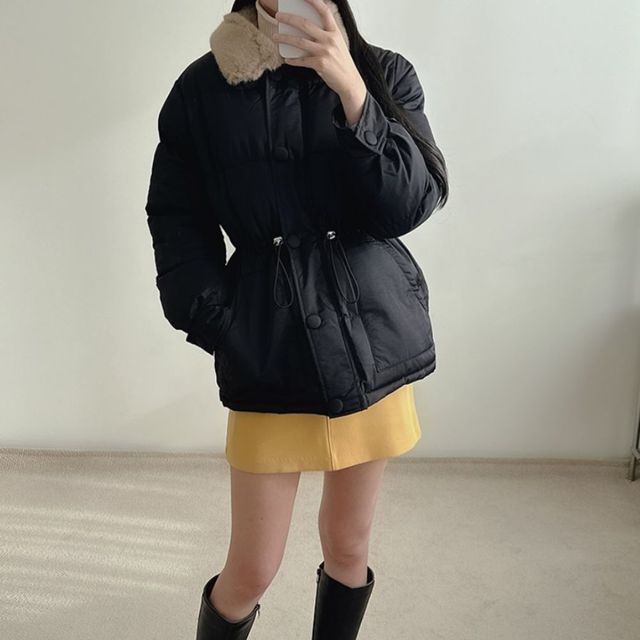 허리스트링 카라퍼 숏패딩 SNY-1004953