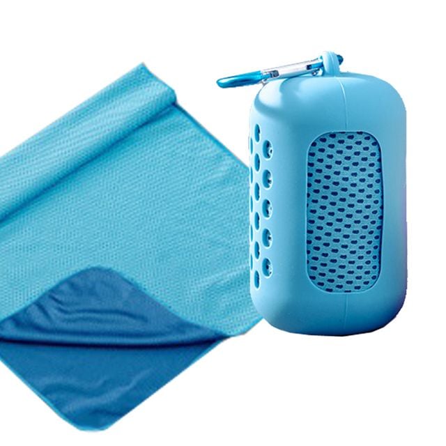 장만A667 스포츠 쿨타올 실리콘 파우치 카라비너 땀수건 등산 낚시 골프 운동 물수건