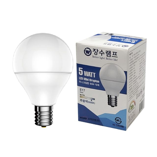 장수램프 LED 미니 크립톤 E17 주광색 소형 인지구