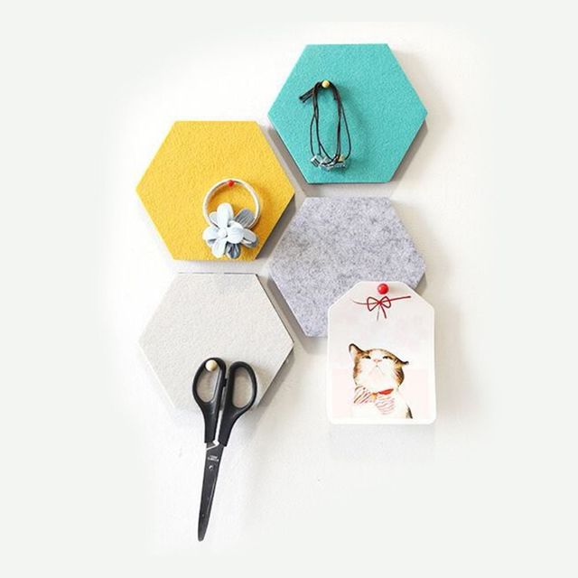 6각형 벽부착 펠트 메모판 사진 블록 인테리어 소품