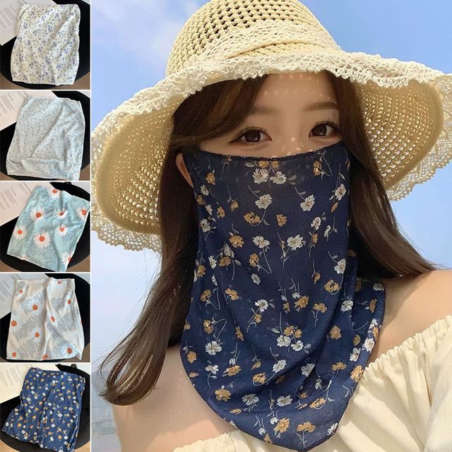 꽃무늬 쉬폰 베일 마스크 EL-1007154