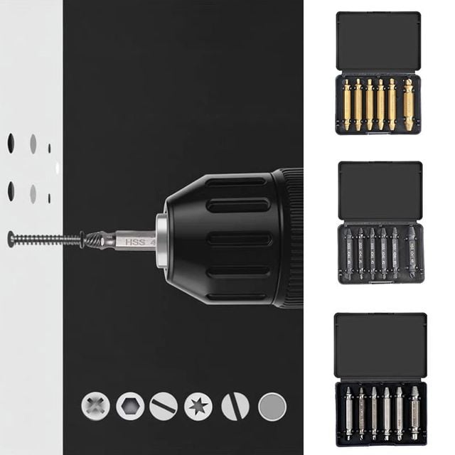 나사 추출기 제거 6종세트 볼트 리무버 반대탭 드릴
