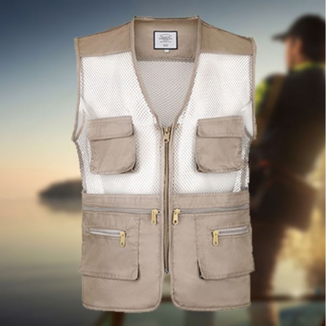 남성용 매쉬 다용도 포켓조끼 작업 낚시 등산 배달
