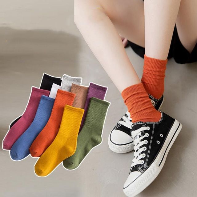 키밍 사계절 컬러 양말 데일리 단색 양말 가을겨울용