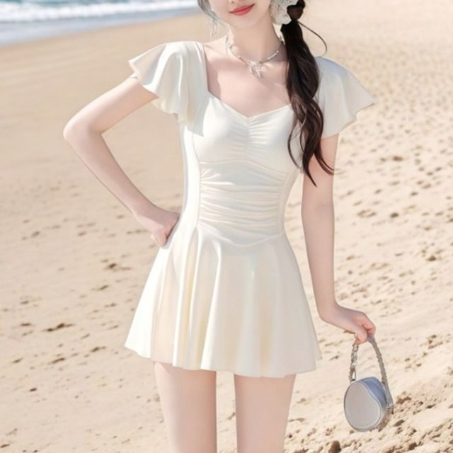 셔링 하트넥 원피스 수영복 여성용 예쁜 스윔웨어