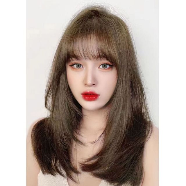 여성용 내추럴 롱 생머리 통가발 자연스러운 스타일