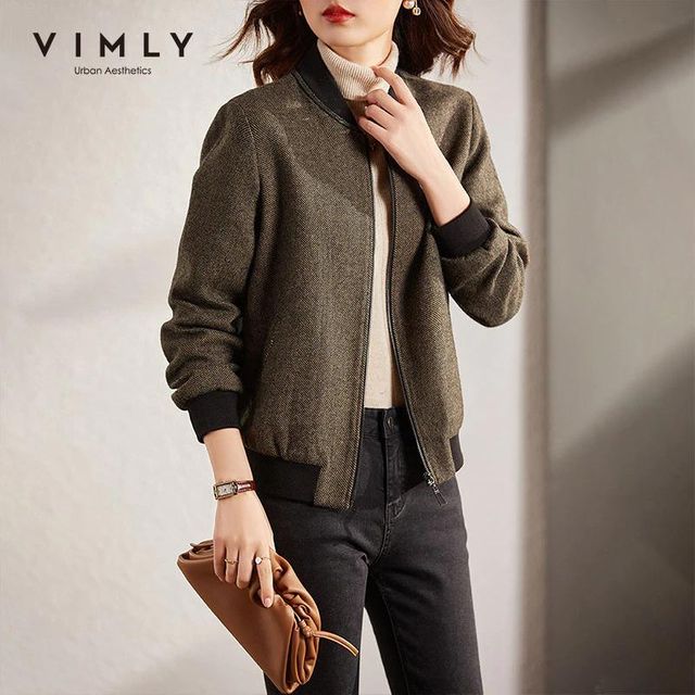 [해외] Vimly 여성 짧은 자 켓 2021 겨울 의류 패션 새로운