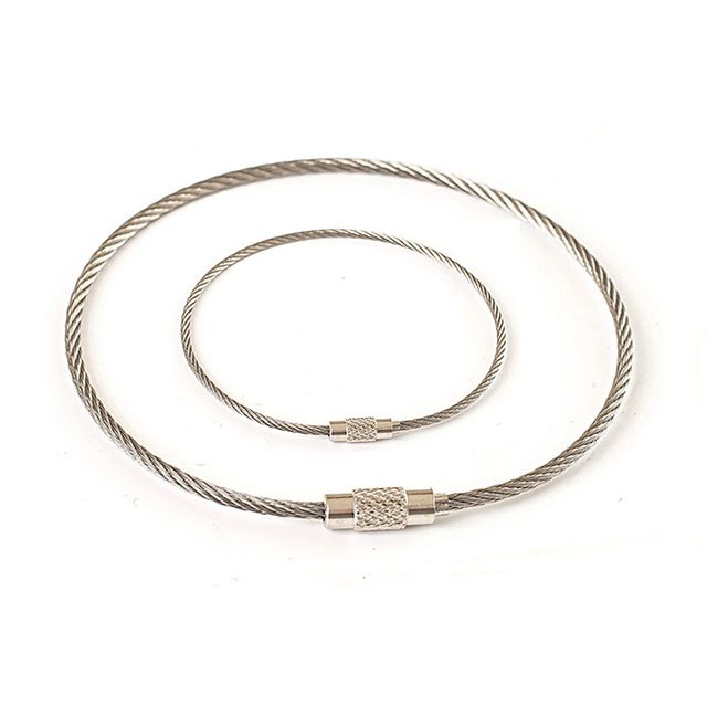 와이어 카라비너 30cm 10P 캠핑 키링 수납 고리 잠금