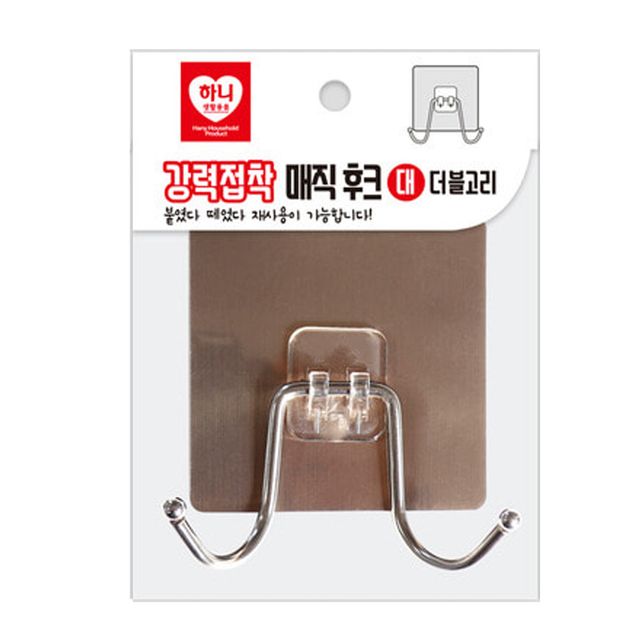 하니593 강력접착 매직후크 대 더블 소품고리 옷걸이
