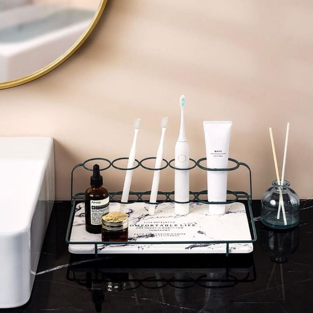 키밍 대리석 규조토 욕실 트레이 칫솔 받침대 다용도 세트