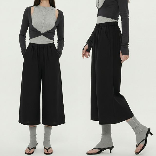 여성 살랑 플레어핏 밴딩 와이드 팬츠 JEB-1007139