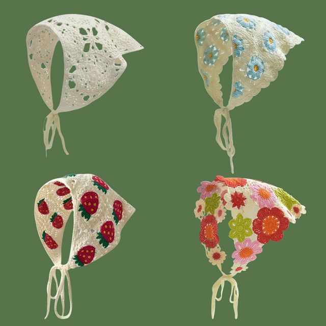 삼각 얇은 니트 뜨개 헤어 머리 두건 4color LM-1007193