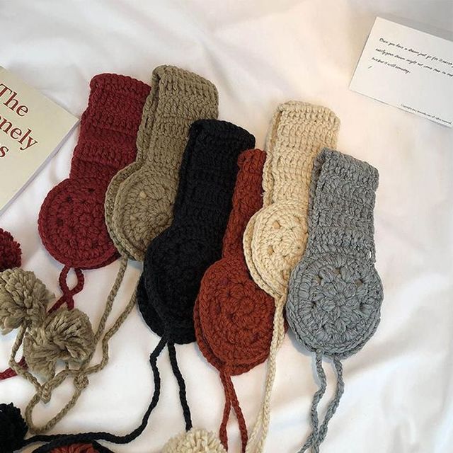 키밍 니트 귀도리 핸드메이드 귀마개 따뜻한 겨울용 패션 액세서리
