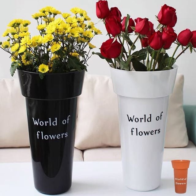 플라스틱 꽂집 꽃통 진열대 빈화분 바구니 보관 대형