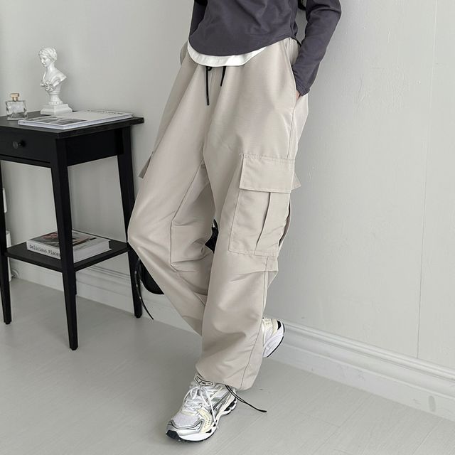 여자 립스톱 윙클카고 와이드 팬츠 SD-240933W