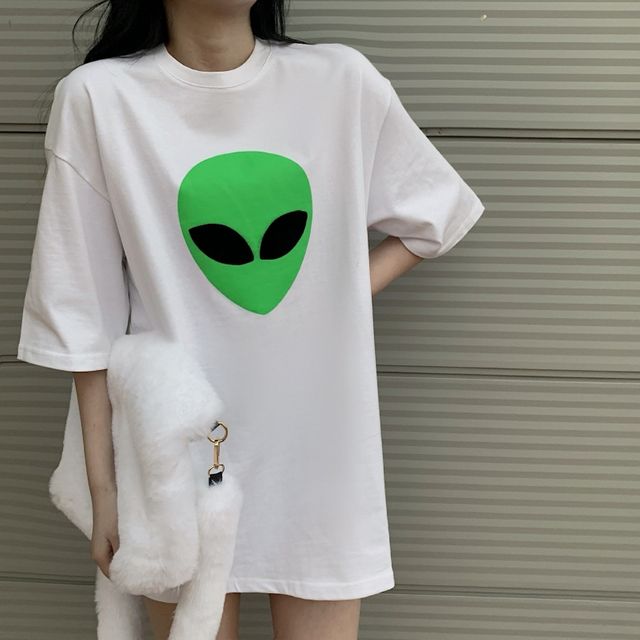 외계인 여성 반팔 박스 티셔츠 BI-A200500