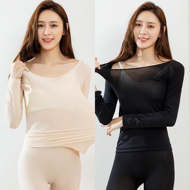 여성 부드럽고 얇은 슬림 내복 세트 URD-170