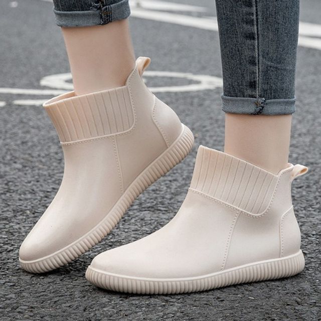 여성용 심플 숏 레인부츠 장화 미끄럼방지 장마 신발