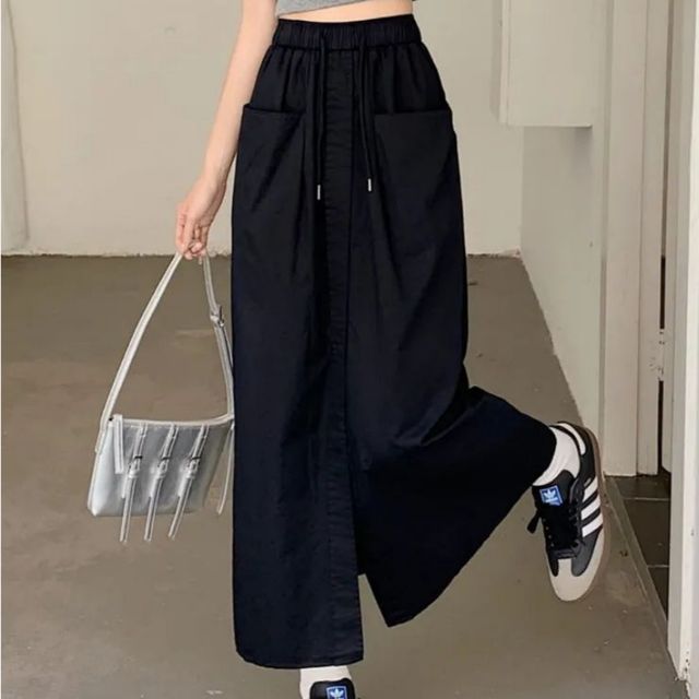 포켓 심플라인 롱스커트 UC-0189