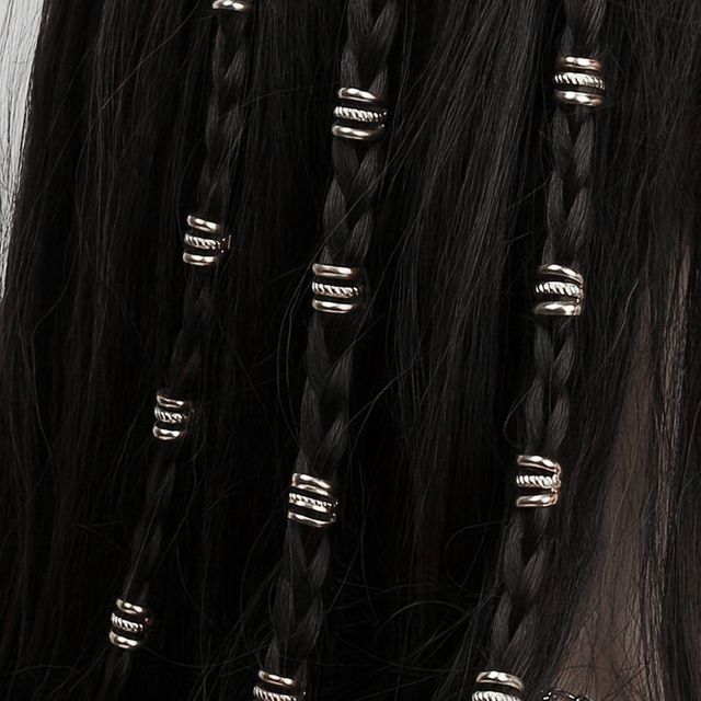 헤어 포인트 디스코 메탈 파이프 롤 헤어커프 핀
