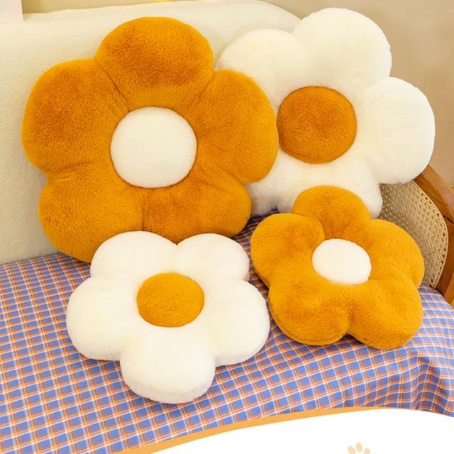 키밍 긴털 꽃쿠션 베개 푹신한 카펫 플라워 홈데코