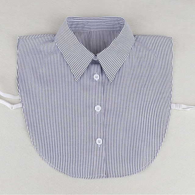 셔츠 스트라이프 페이크 카라 넥페이크 레이어드카라