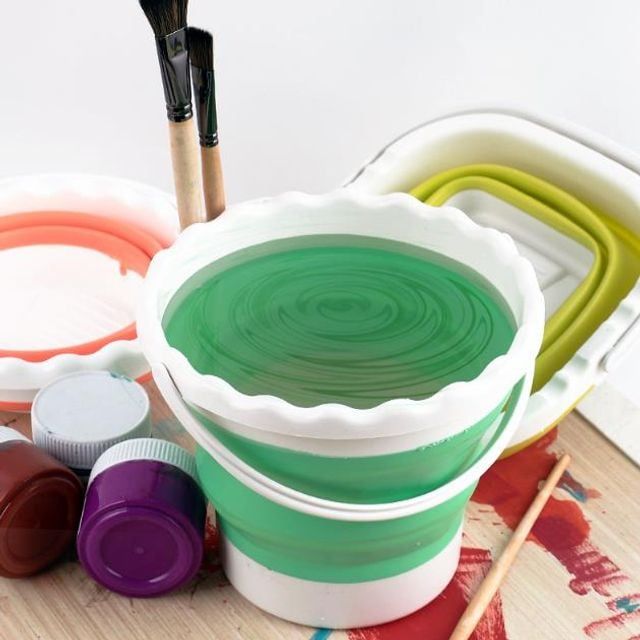 키밍 다용도 접이식 실리콘 물통 휴대용 수채화 도구