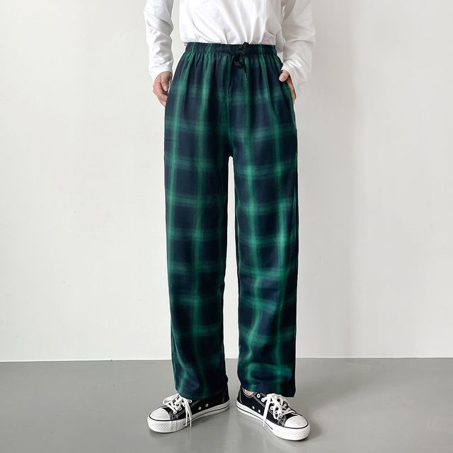 이프미 타탄체크 일자팬츠 221216