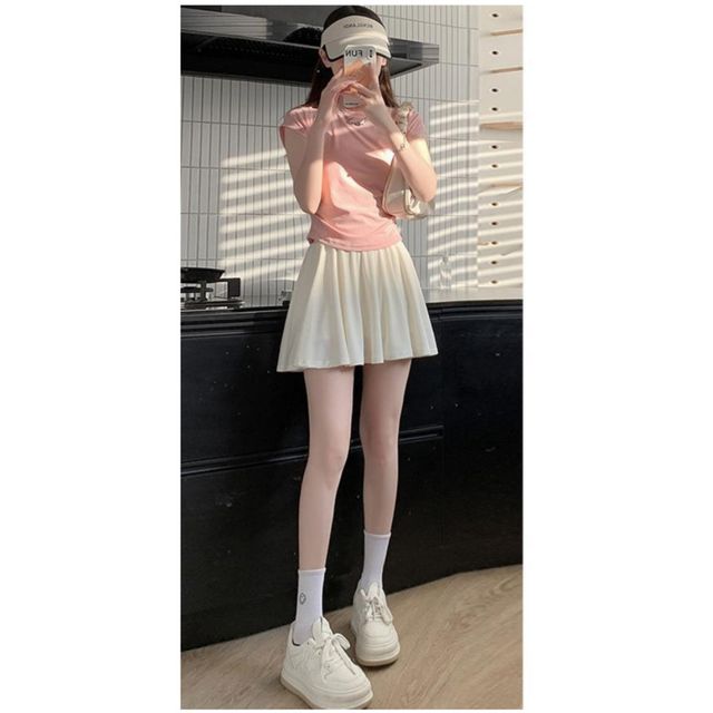 밴딩속바지 A라인 플리츠스커트 UC-0116