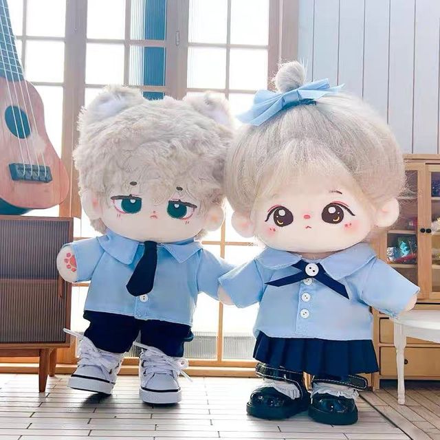 20cm 인형옷 교복세트셔츠 바지 치마 인형 유니품