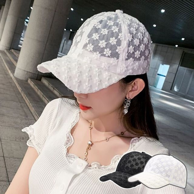 여자 플라워 자수 패션 볼캡 모자 URK-467