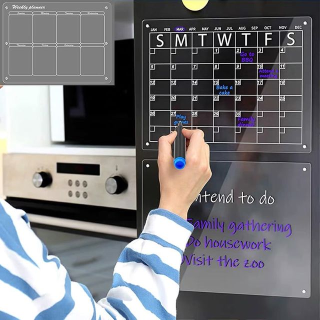 아크릴 냉장고 메모보드 투명 현관문 자석 메모판